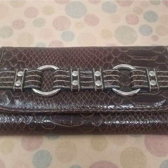 Faux Leather Wallet. BROWN. - Picture 1 of 13